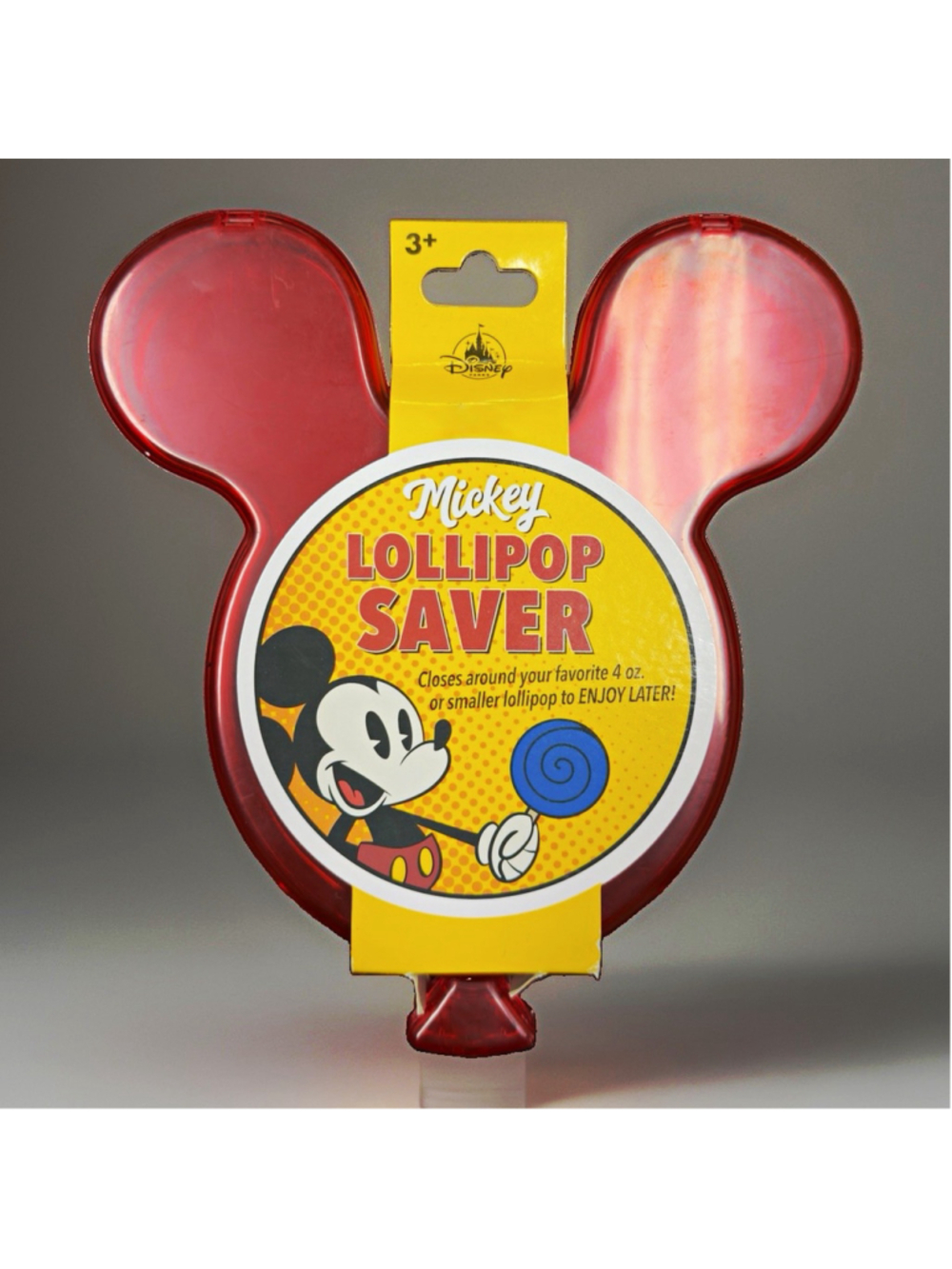 Unopened Disney Mickey Mouse Red Lollipop Saver Mickey Mouse Shaped Holder